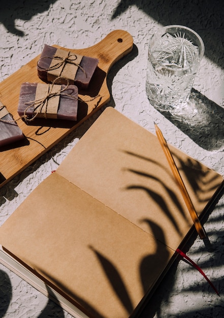 handmade soap on a light background