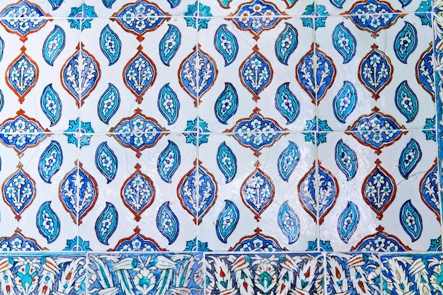 Handmade Traditional Turkish Blue Tile Wall