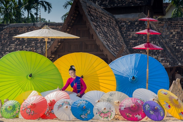 Handmade traditional umbrella making