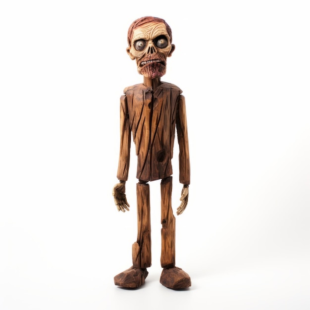 Handmade Wood Zombie Figurine Halloween Decor