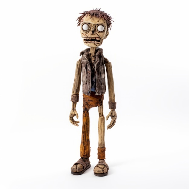 Handmade Wood Zombie Toy With Detailed Character Design