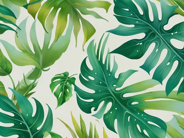 HandPainted Leaves Background