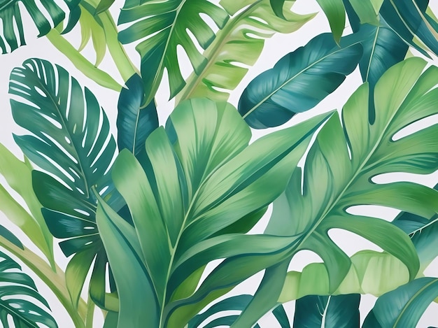 HandPainted Leaves Background