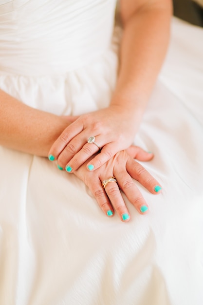 Hands of bride wedding in montenegro