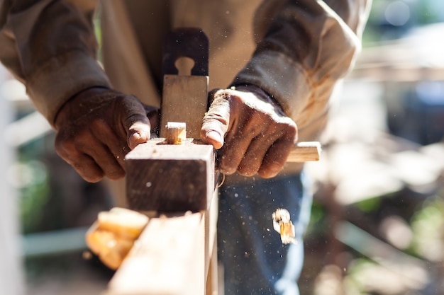 In the hands of a carpenter there is spokeshave. 