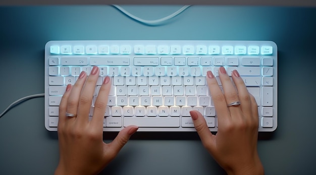 hands on computer keyboard