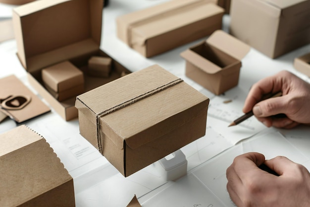 Hands Crafting Custom Cardboard Packaging Design