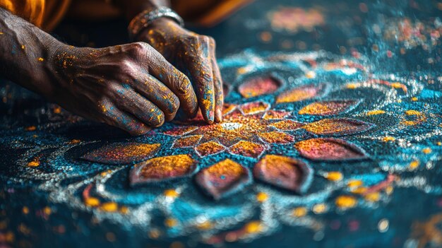 Photo hands create colorful art