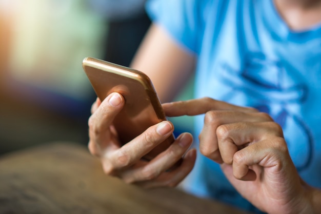 Hands female using smartphone for shopping online concept.