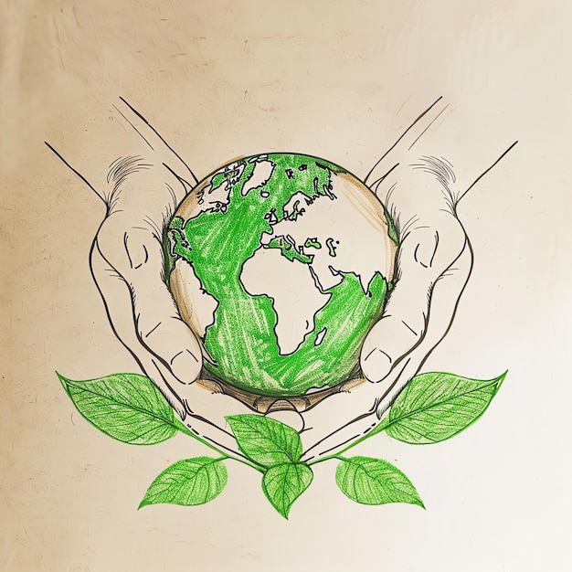 Photo hands holding green earth with leaves symbolizing environmental protection sustainability and conservation concept for earth day ecofriendly living and global responsibility