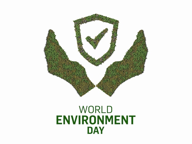 Hands holding green safety symbol. Save Earth concept. World Environment day or Earth Day.