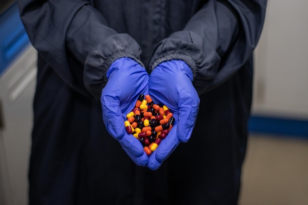 Hands Holding Medicine Pills