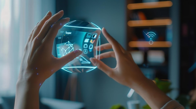 Hands Interacting with a Holographic Display