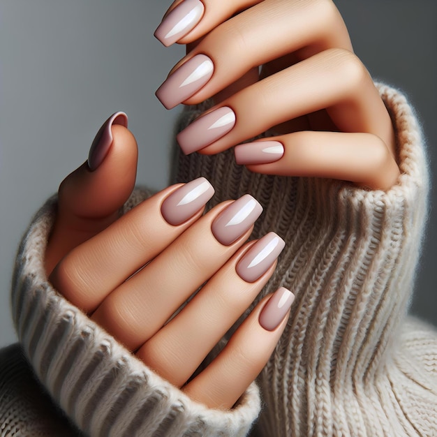 Photo hands nails polish nail manicure with gel polish at luxury beauty salon nails art and design