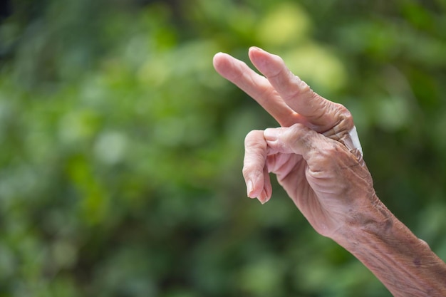 Hands of the old woman