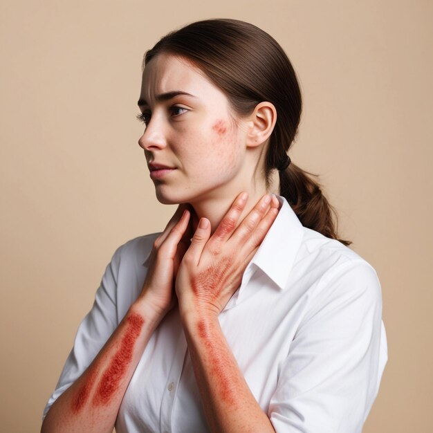 Hands of patient suffering from psoriasis