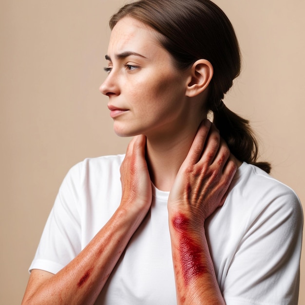 Hands of patient suffering from psoriasis