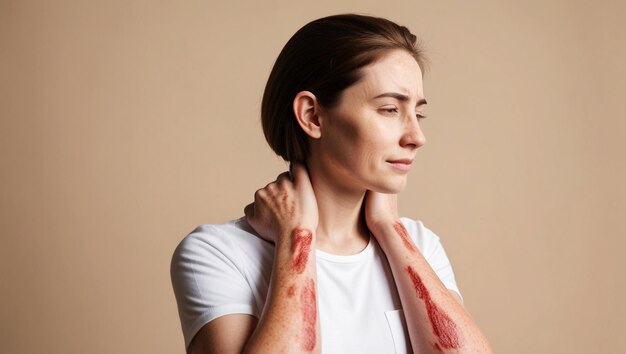 Hands of patient suffering from psoriasis