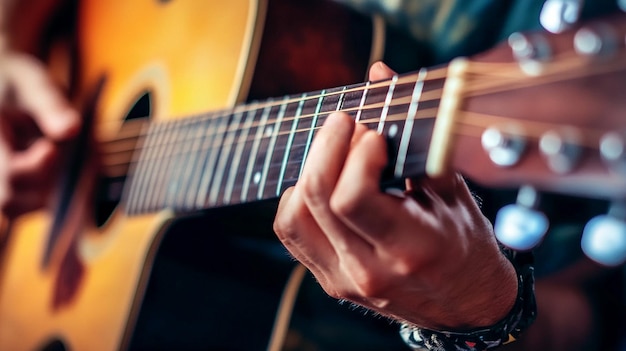 Hands Playing Acoustic Guitar