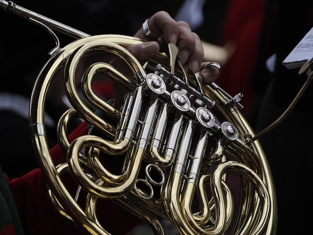 Hands playing french horn