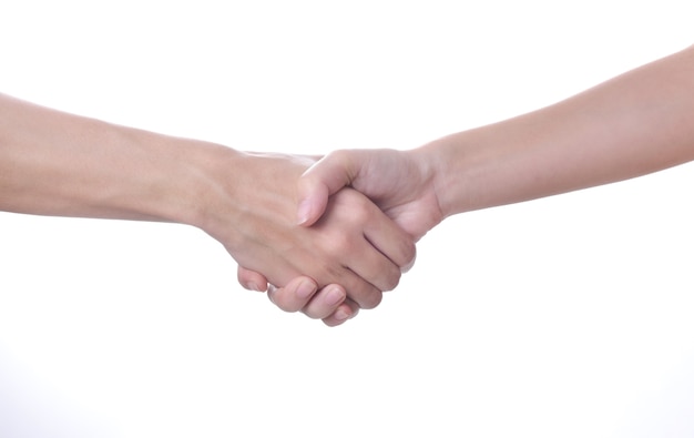 Hands Shake isolated on white background