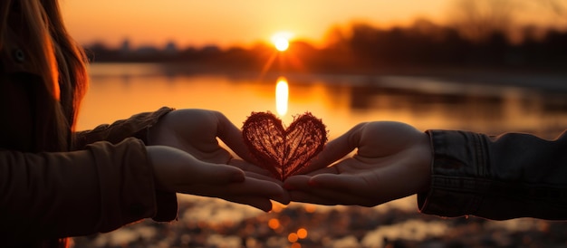 hands in shape of love heart