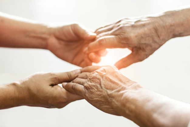 Hands touching each other