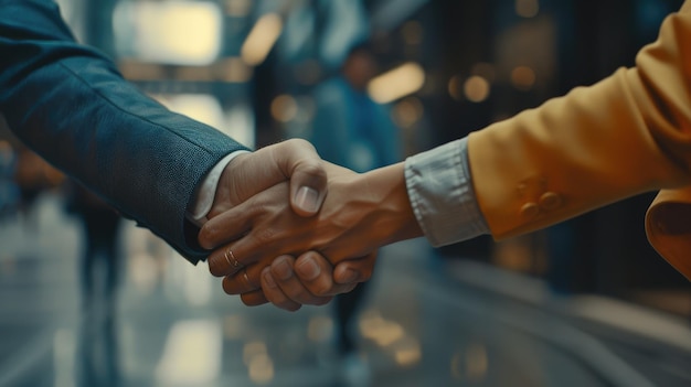 Handshake between business professionals symbolizing partnership and collaboration aigm