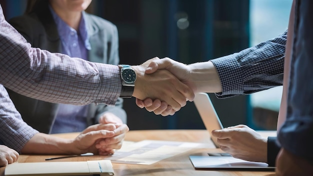 Handshake closeup of executives