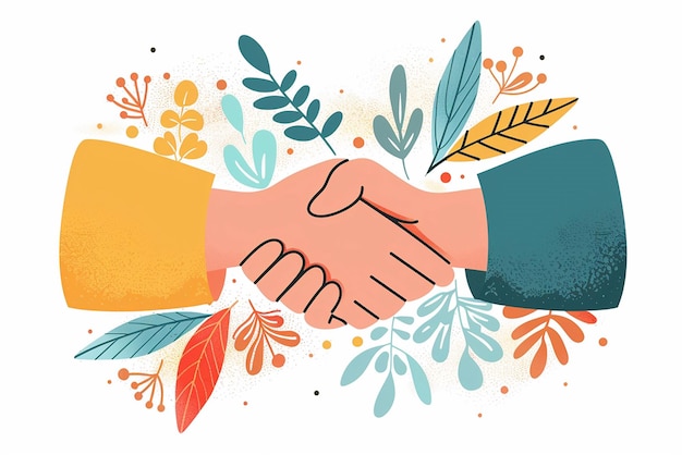 Handshake illustration symbolizing happy friendship for friendship day