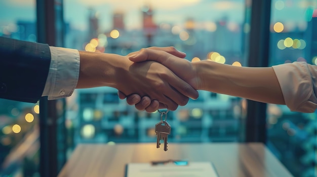 handshake between a real estate agent