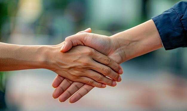 handshake with people shaking hands in the background