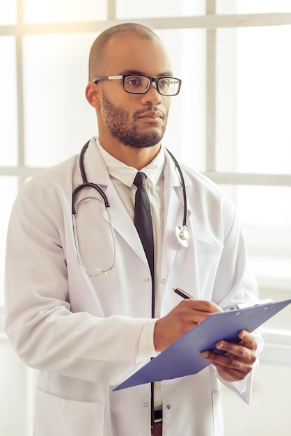 Handsome Afro American doctor