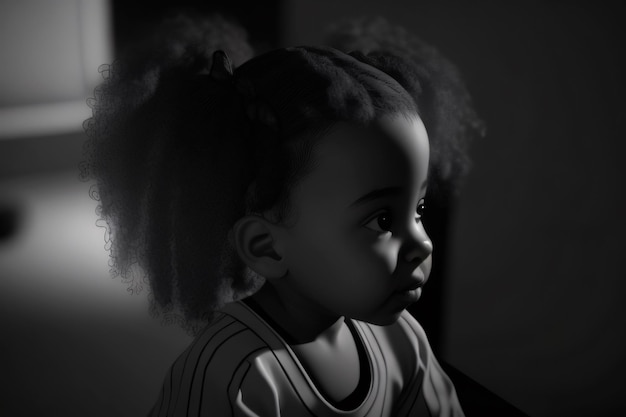 handsome black children girl with serious expression with power pose, black lives matter campaign