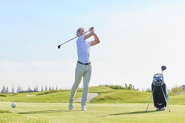 Handsome confident male golfer