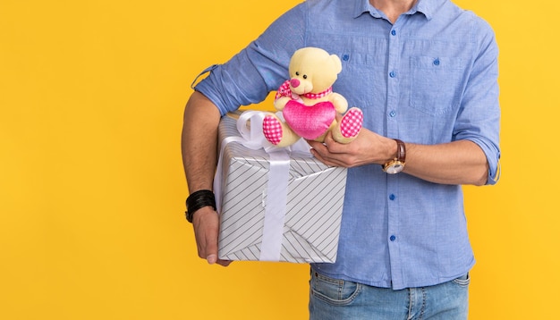 Handsome man prepare for romance date happy guy with occasion greeting