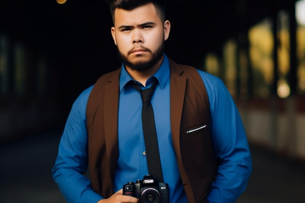 Handsome Man Wearing a Suit Generative AI