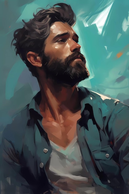 Handsome man with beard artwork