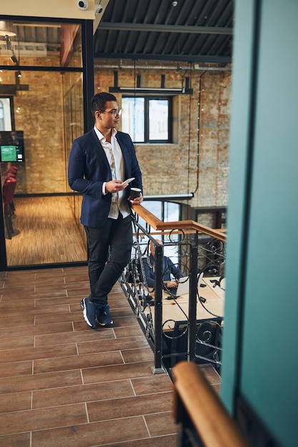 Handsome stylish man relaxing at the coffee break