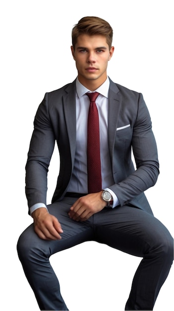 Handsome young businessman portrait on white background