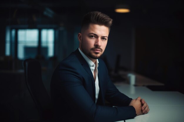 A handsome young man working in a modern office created with generative ai