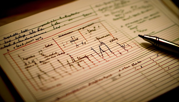 Handwriting data chart medicine science healthcare research diagram generative AI