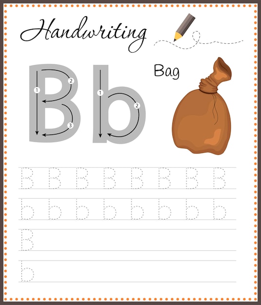 Handwriting workbook for children Worksheets for learning letters Activity book for kids Educational pages for preschool Letter B