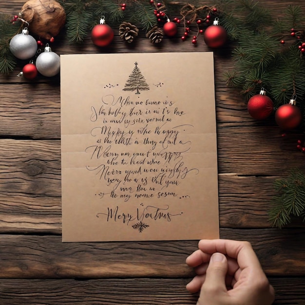 A handwritten Christmas card with a heartfelt message generative ai