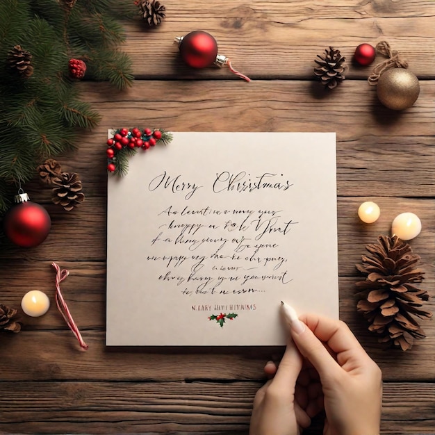 A handwritten Christmas card with a heartfelt message generative ai