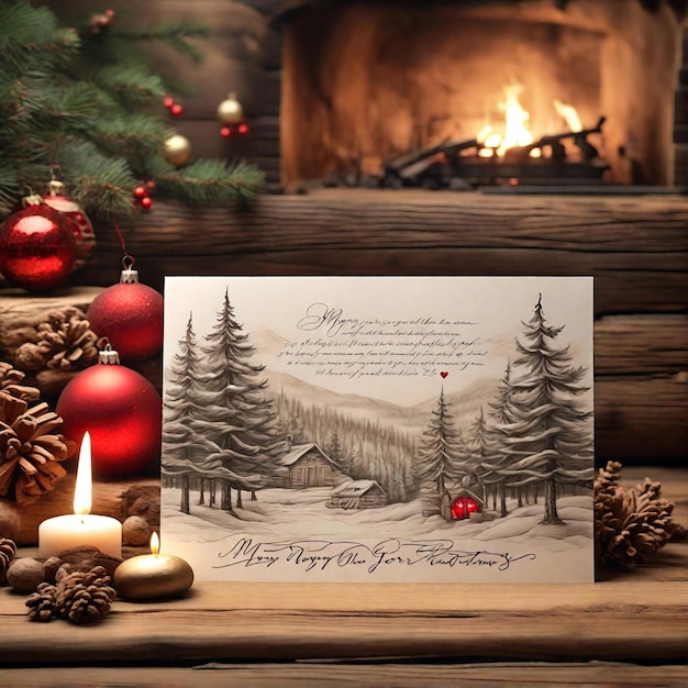 A handwritten Christmas card with a heartfelt message generative ai