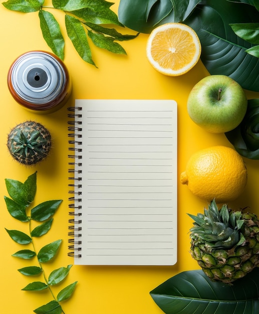 Handwritten Shopping List on Yellow Background Minimalistic