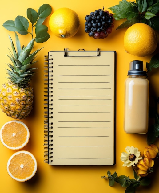 Handwritten Shopping List on Yellow Background Minimalistic