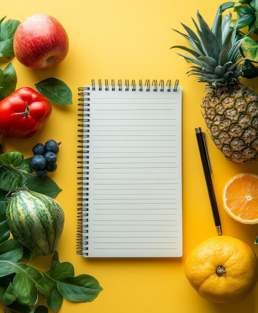 Handwritten Shopping List on Yellow Background Minimalistic