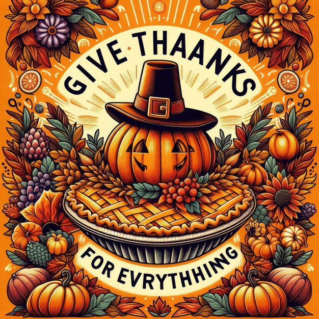 Photo handwritten thanksgiving poster for all seasons